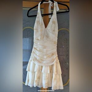 Elegant Cream Floral Dress